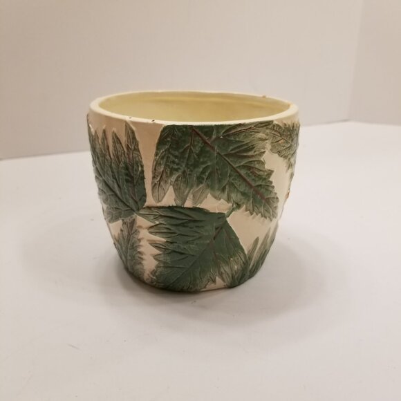 4" Ceramic Green Fern Painted Relief Planter Pacific Greenhouse - Picture 6 of 15